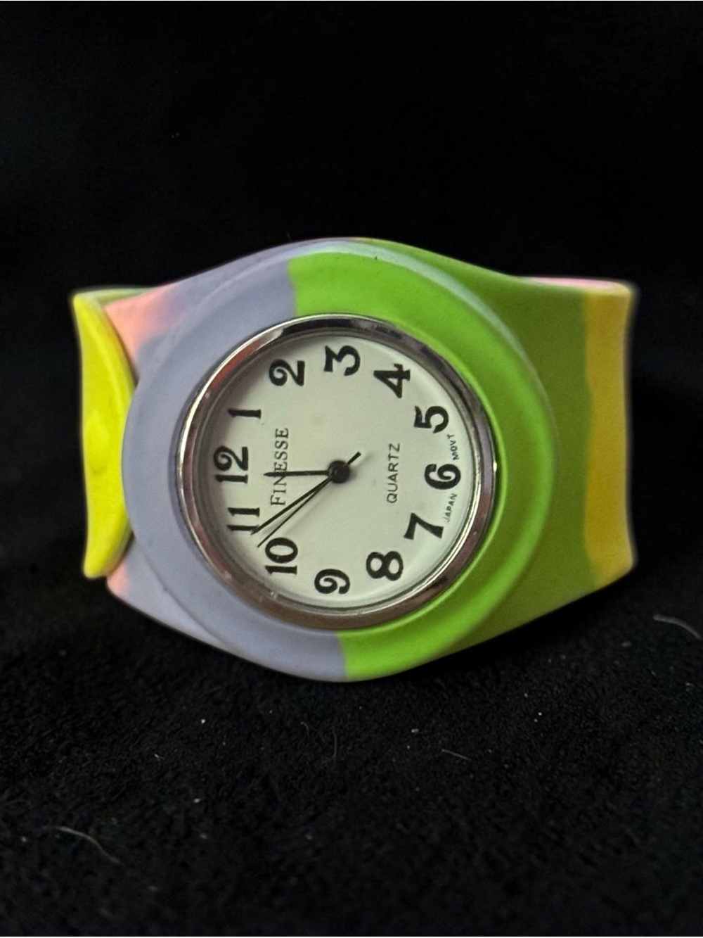 Finesse multicolor silicone slap band analog watch